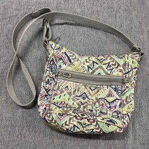 Sakroots Crossbody Bag Geometric Pattern Adjustable Strap Zipper Pockets
